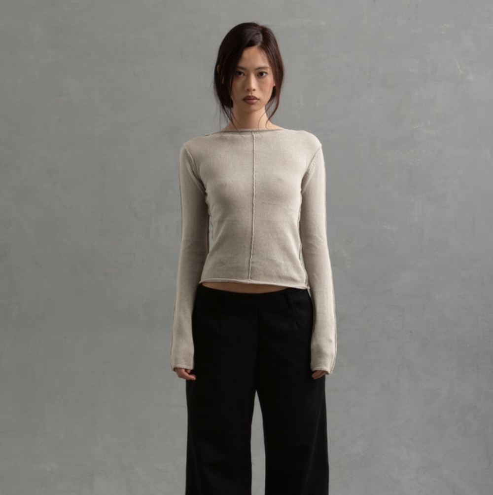 NWT UNIF Natural Color Cotton And Linen Blend Sweater L